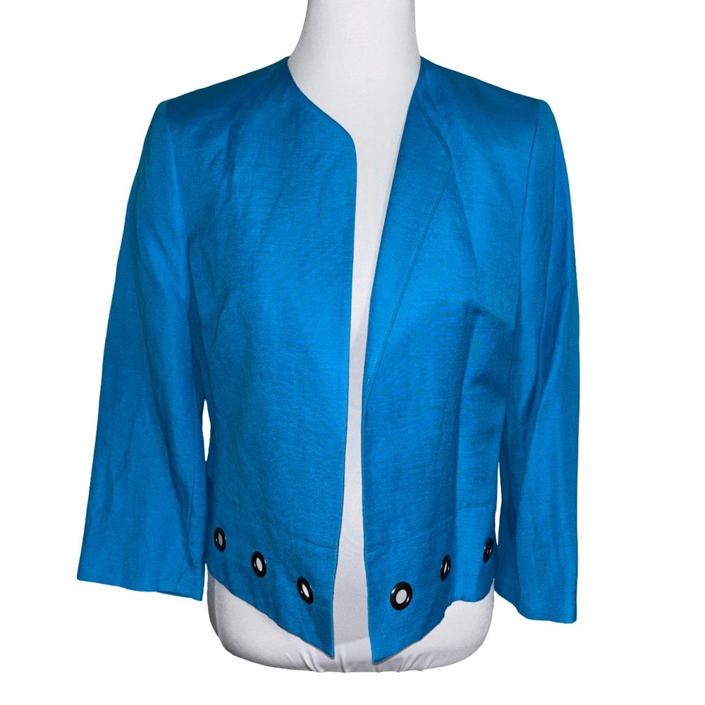 Kasper Vibrant Blue Linen Women's Blazer